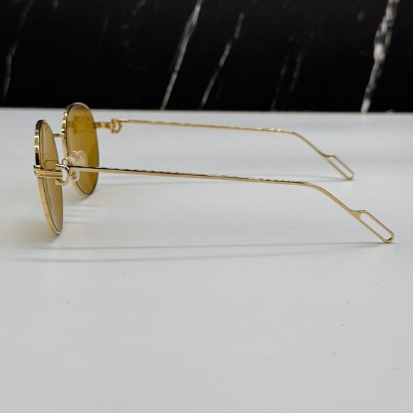 NEW CARTIER CT0249S 004 UNISEX GOLD ROUND SUNGLASSES CARTIER CT0249S - Picture 5 of 11